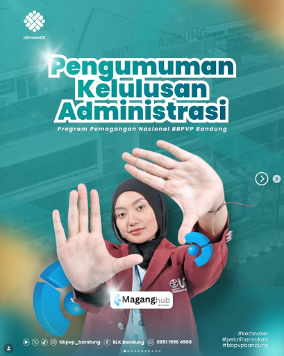 Pengumuman Hasil Seleksi Administrasi Program Pemagangan Nasional BBPVP Bandung Tahun 2026