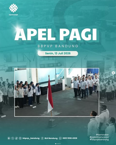 Apel Pagi BBPVP Bandung Tekankan Kedisiplinan Peserta dan Kesiapan Pelaksanaan Program Pemberdayaan