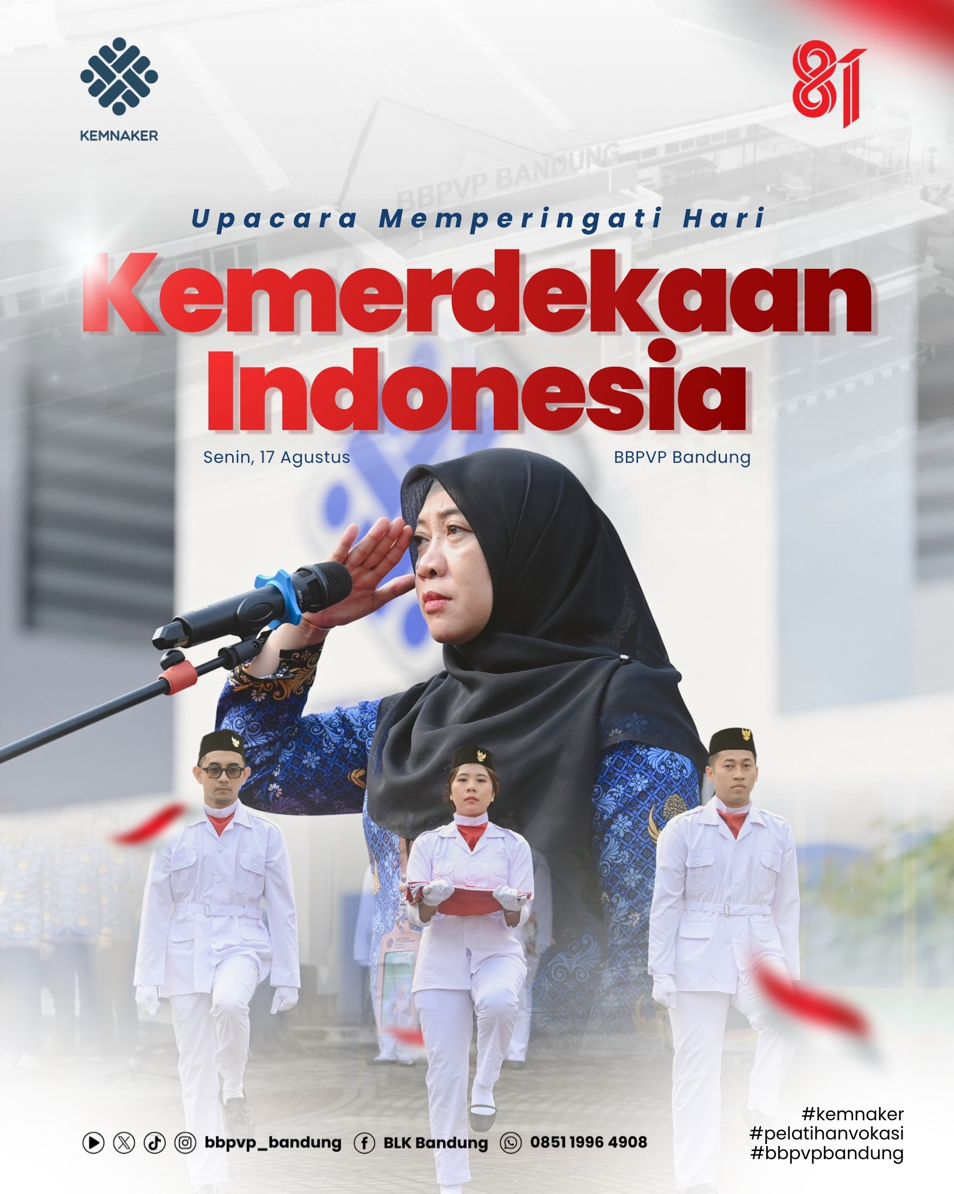 BBPVP Bandung Peringati HUT ke-81 RI melalui Upacara Bendera