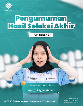 Pengumuman Hasil Seleksi Akhir Pelatihan Vokasi Nasional (PVN) Batch 3 Tahun 2026