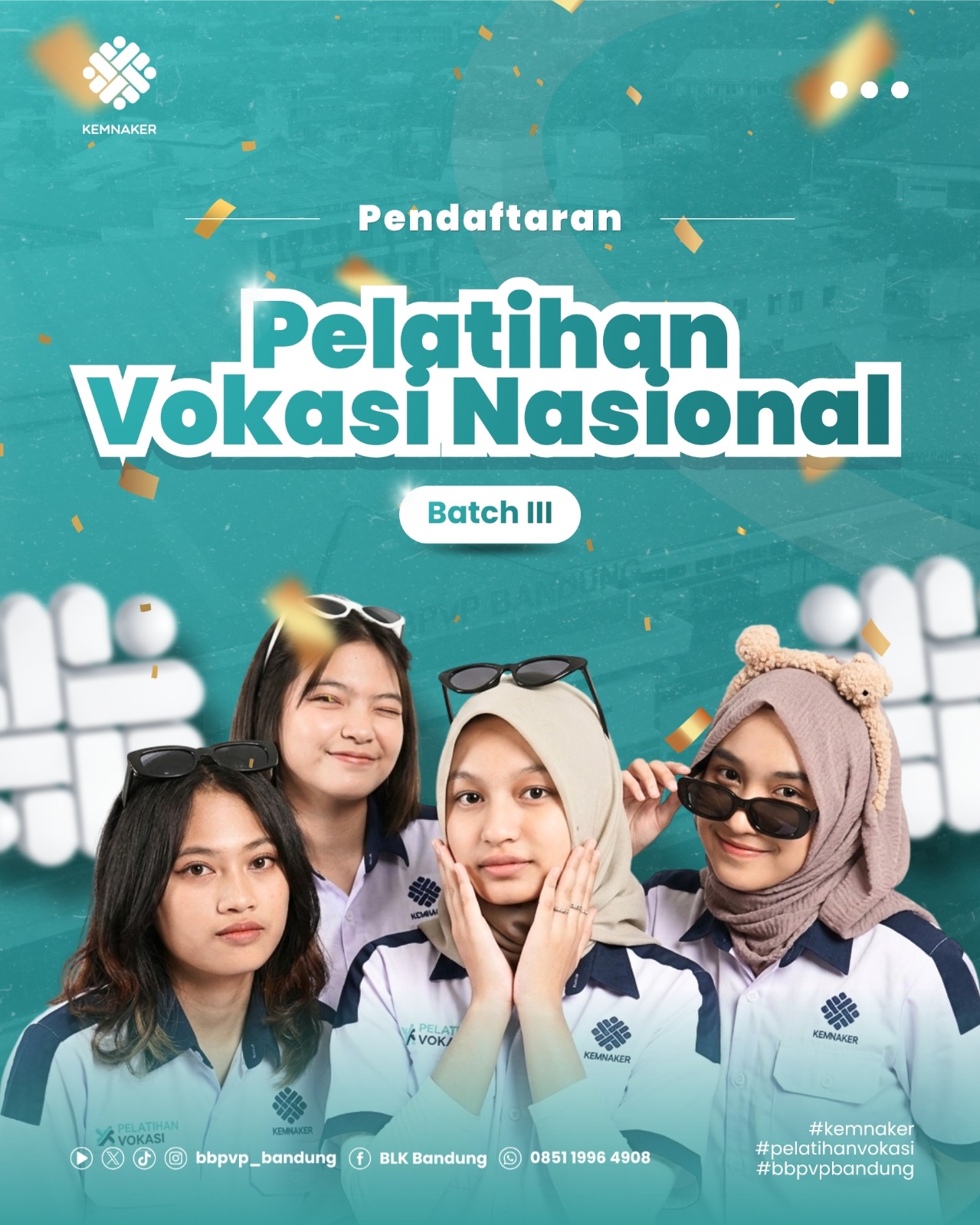 Pendaftaran Pelatihan Vokasi Nasional Batch III BBPVP Bandung