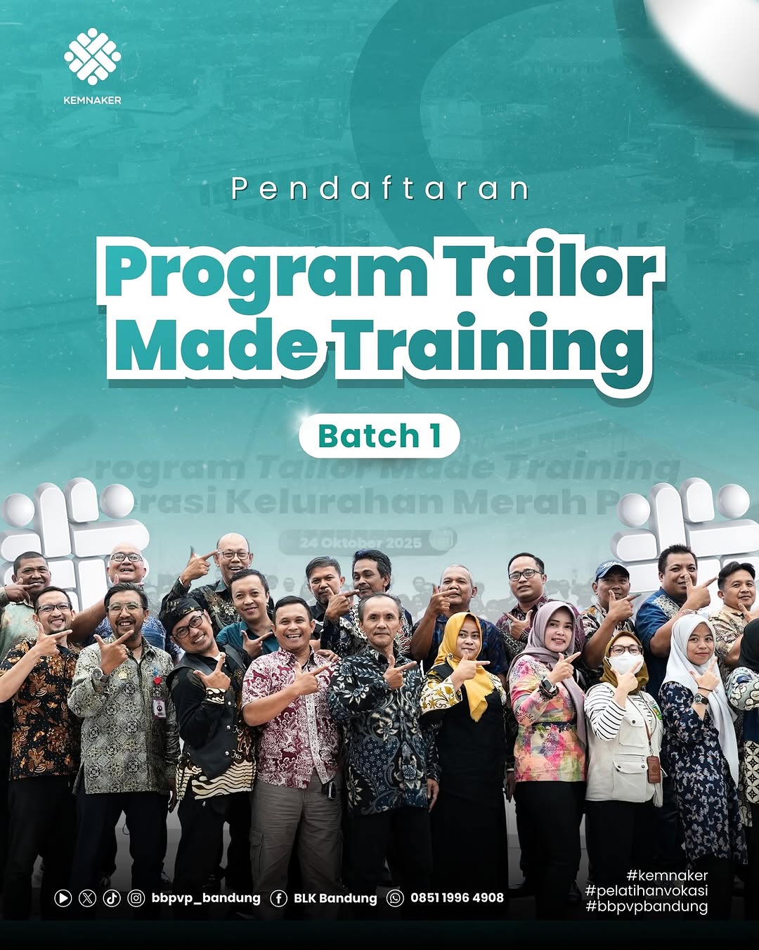 Pembukaan Pendaftaran Program Tailor Made Training (TMT) Batch 1