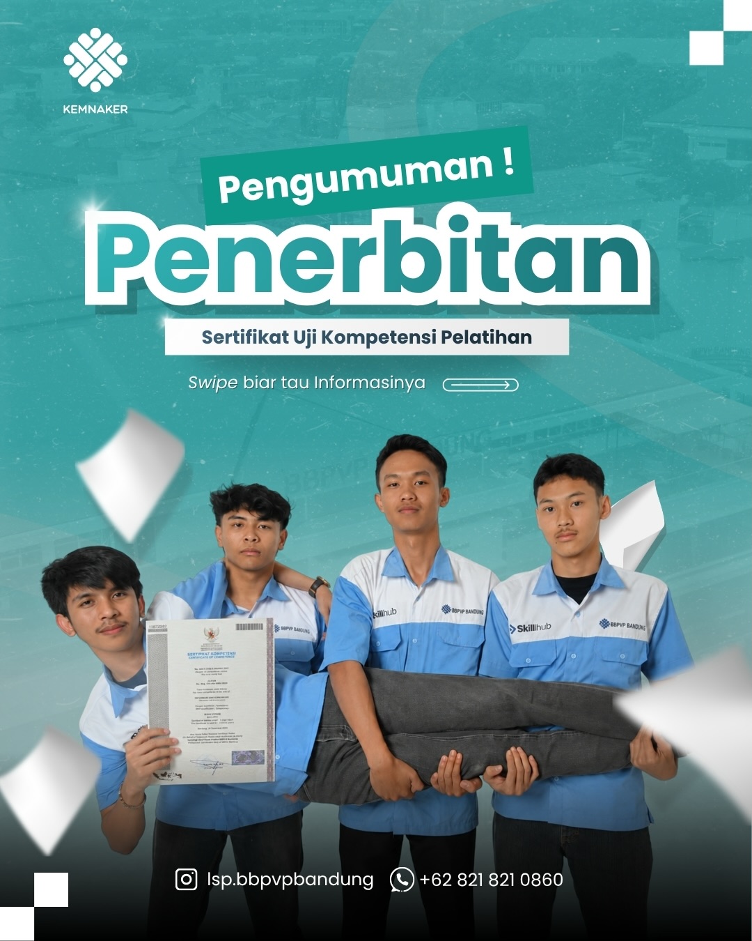 Pengumuman Penerbitan Sertifikat Uji Kompetensi Pelatihan