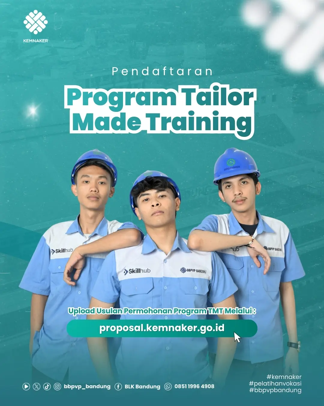 Pendaftaran Tailor Made Training (TMT) BBPVP Bandung Tahun 2026 Resmi Dibuka