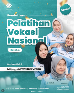 Pendaftaran Pelatihan Vokasi Nasional Batch 4 BBPVP Bandung Tahun 2026