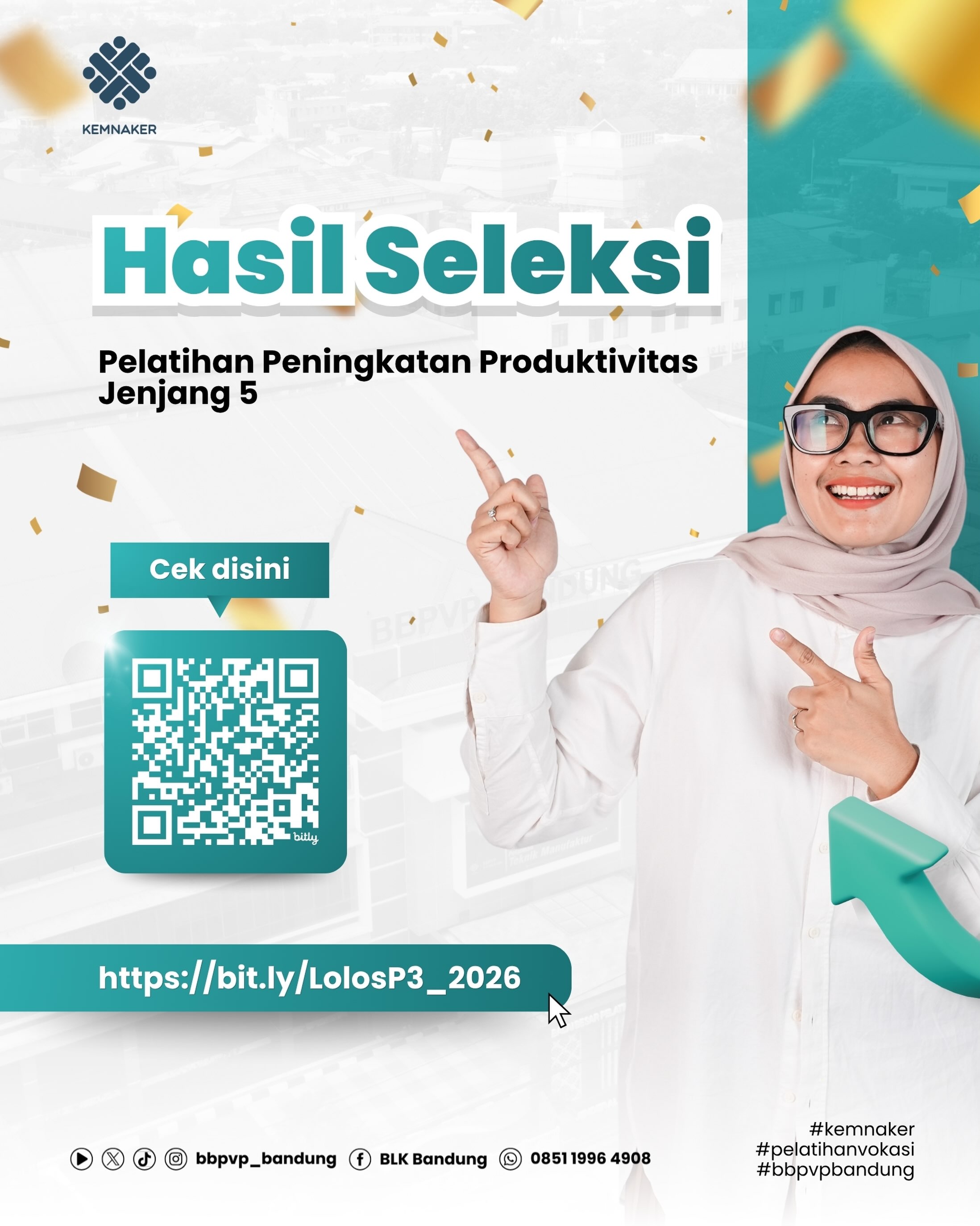 Pengumuman Hasil Seleksi Pelatihan Peningkatan Produktivitas Jenjang 5