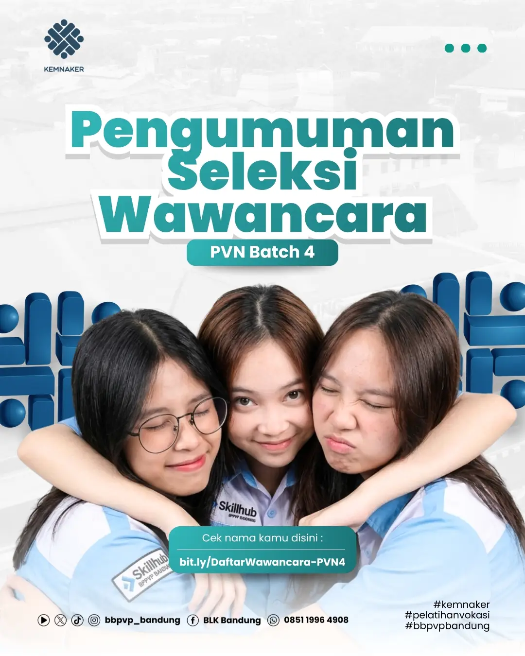 Pengumuman Seleksi Wawancara Pelatihan Vokasi Nasional (PVN) Batch 4