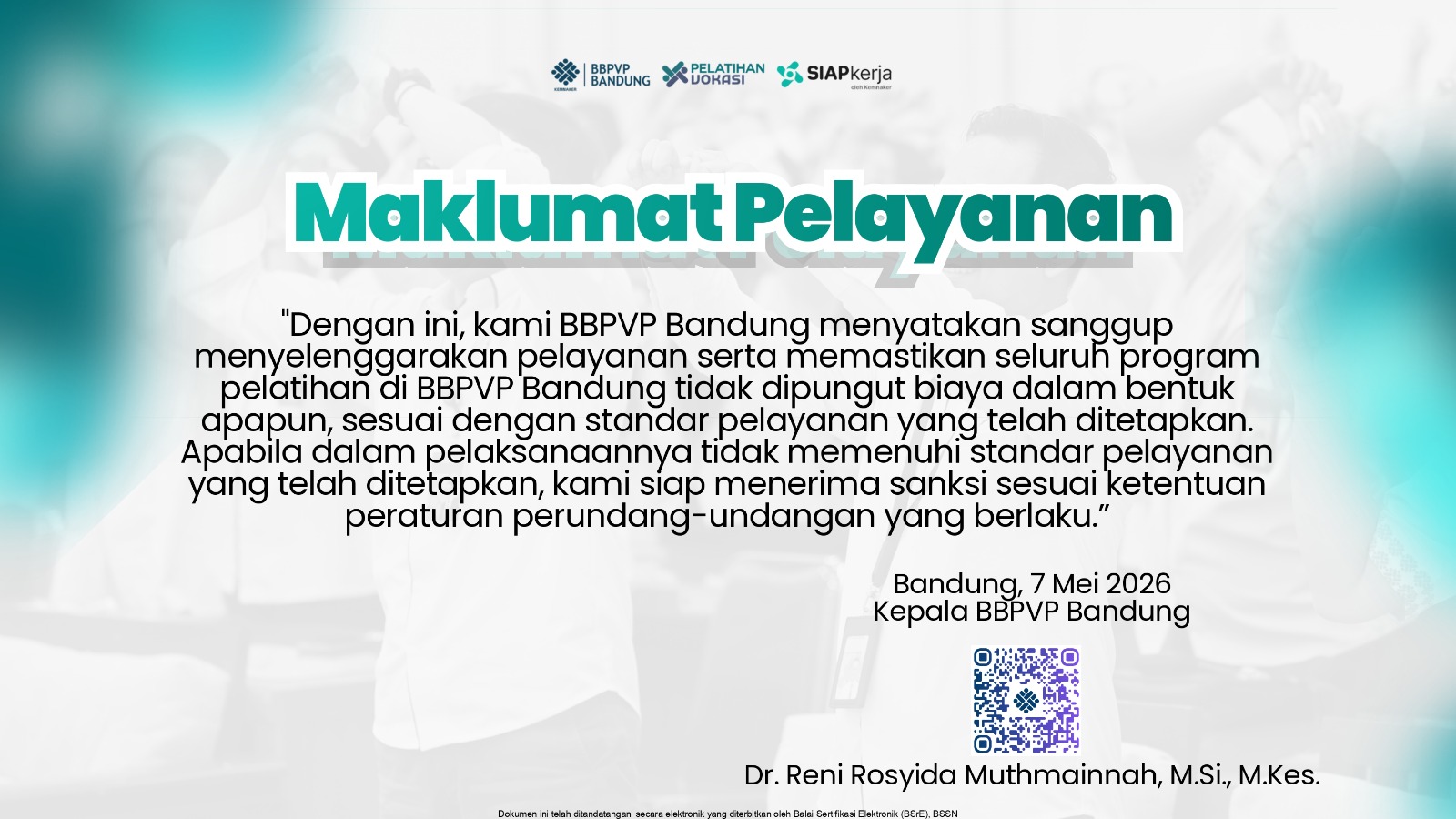 BBPVP Bandung Tegaskan Komitmen Pelayanan Prima Melalui Maklumat Pelayanan Tahun 2026